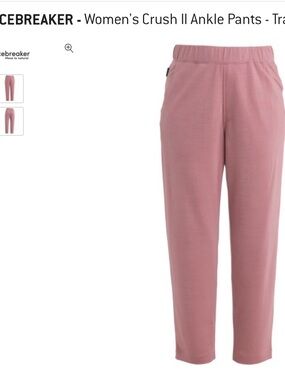 Icebreaker Dusty Pink Ankle Track Pants Crush II